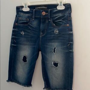 jean biker shorts